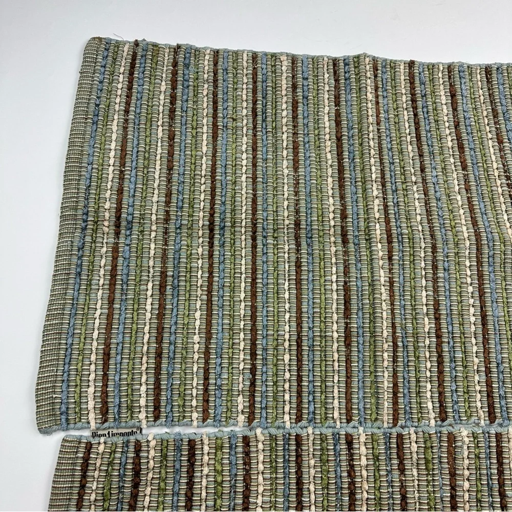 Pier 1 Brown Green Handwoven Natural Fibers Rugs 35.5 x 22.5 Set of 2
